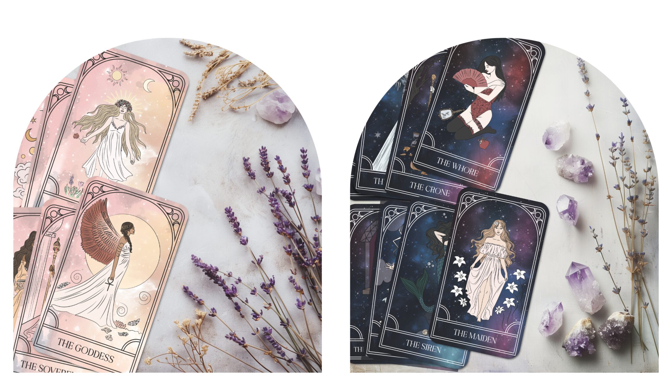 Feminine Archetypes Oracle Card Deck, light and shadow cards